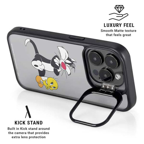 Looney Tunes Sylvester Tweety Bird Crossed Arms iPhone 16 Pro Kickstand Case